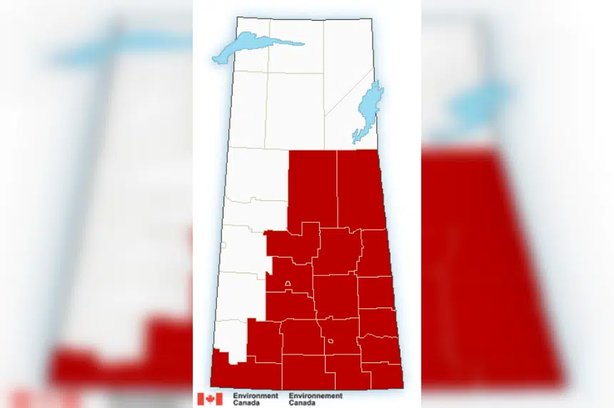Snowfall warnings cover most of Saskatchewan