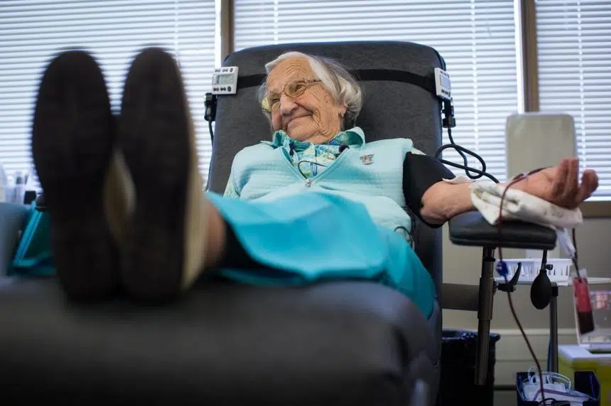 Canada’s oldest blood donor says busy mind, vitamins helped her give back