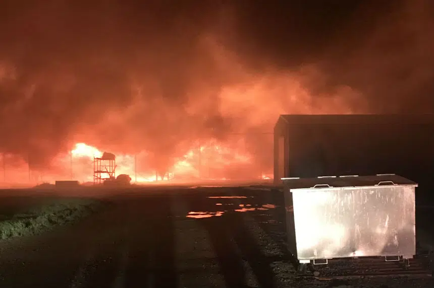 Sask. firefighters turned away from massive barn blaze