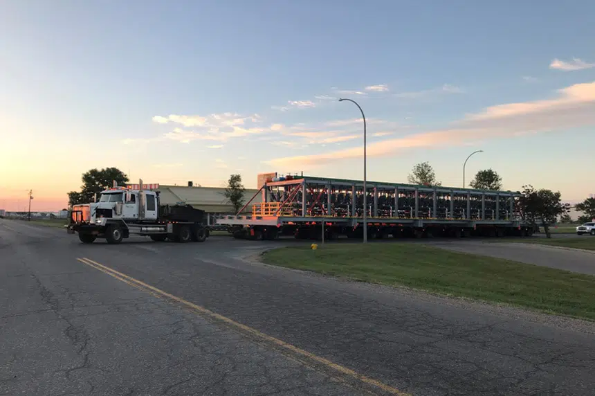 Large piece of equipment moving on Sask. highways