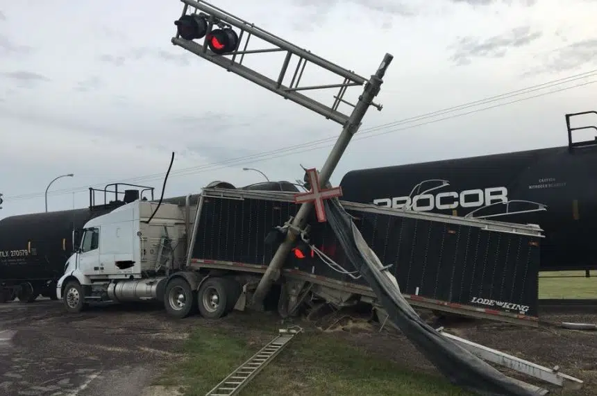 Transport truck and train collide in Yorkton