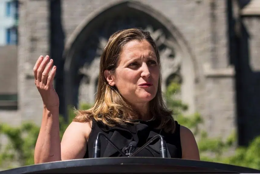 Freeland defends Canada’s position, says it will always speak up for human rights
