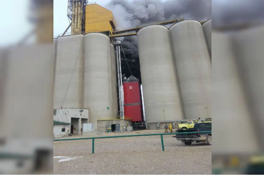 Crews battle fire at Unity grain terminal 