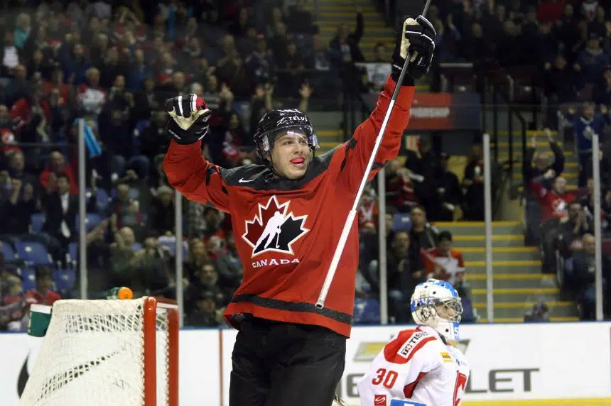 Comtois scores four as Canada routs Denmark 14-0 in world juniors opener