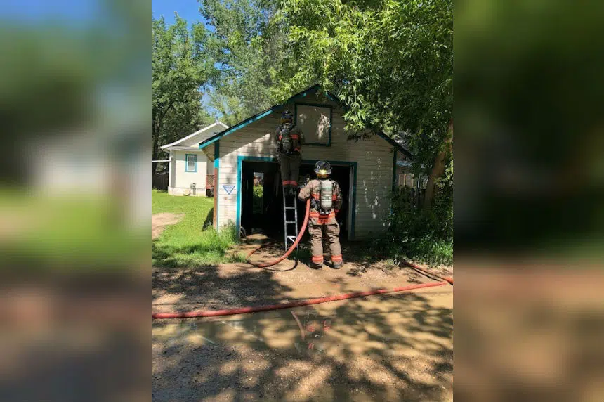 Damaged extension cord sparks garage fire in Nutana