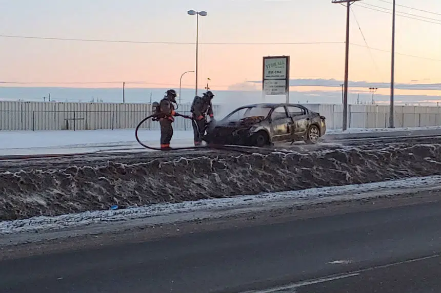 WATCH: Car catches fire on College Drive