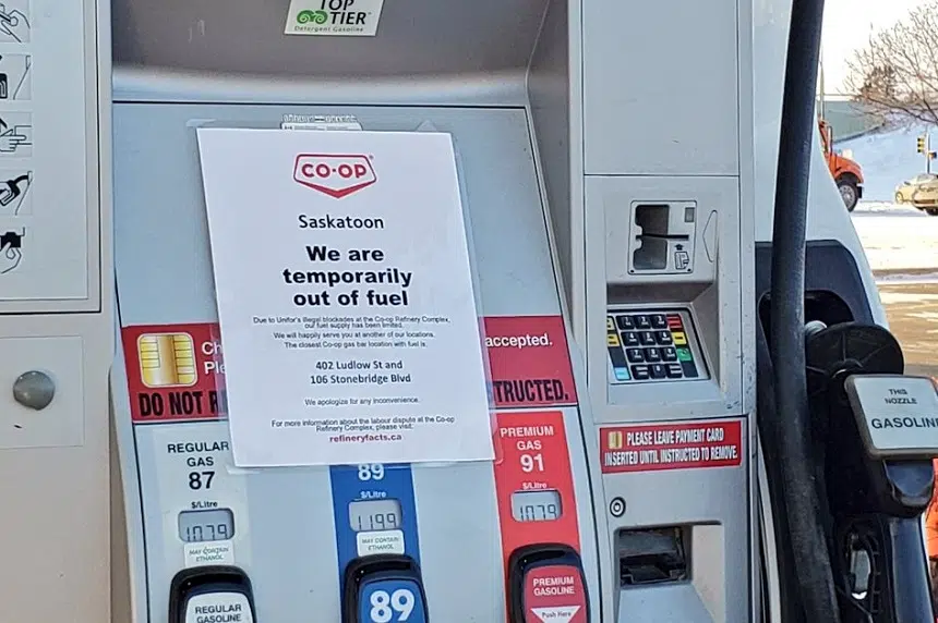 Two Co-op gas stations in Saskatoon temporarily closed due to fuel shortage