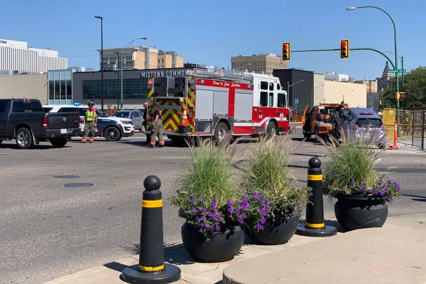 Downtown collision backs up traffic