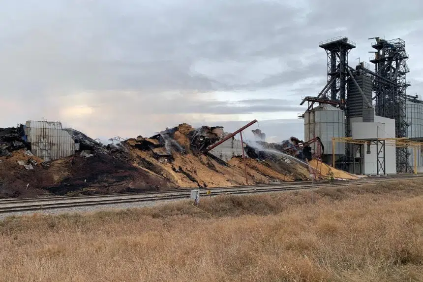 Marengo grain elevator fire contained, evacuation order and state of