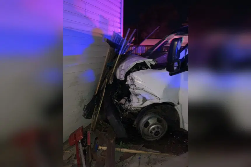 Wild ride in Saskatoon ends when vehicle crashes into police cars, house