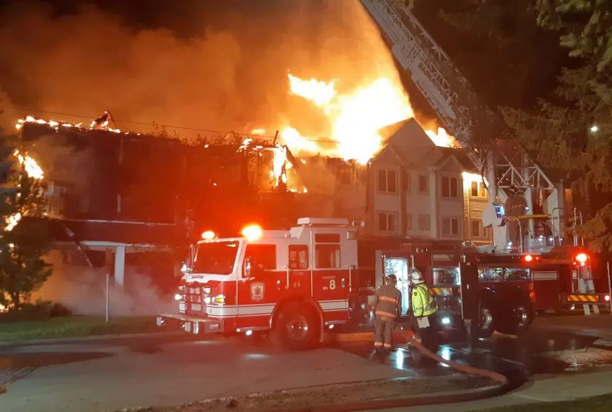 Saskatoon firefighters take on massive fire in Sutherland building