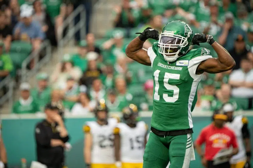 Riders' defence dominates, offence surges in fourth quarter for 30-13 win over Ti-Cats