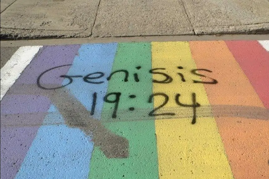 Warman Pride crosswalk defaced twice in two weeks