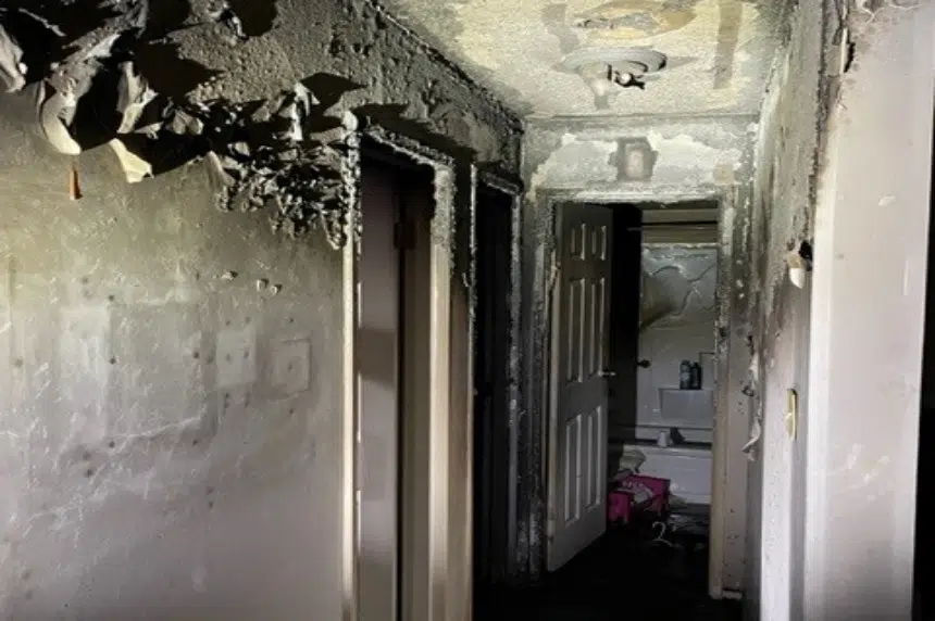 Man escapes arson fire by climbing through bedroom window