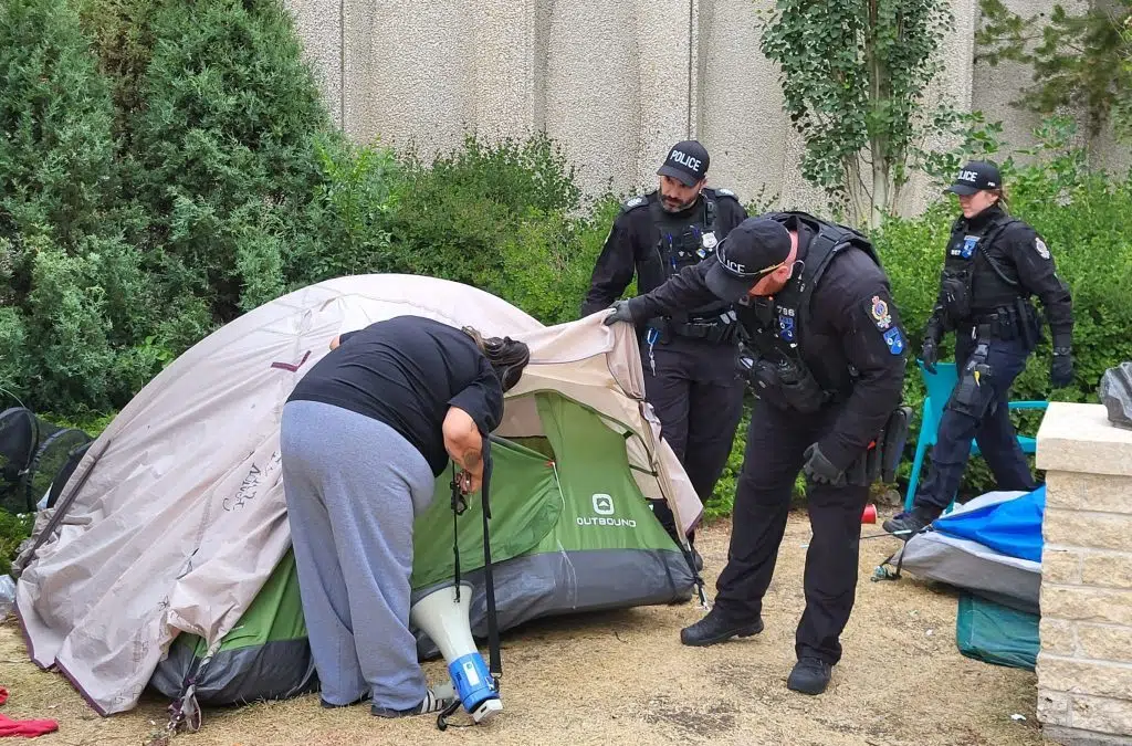 Sask Targets Homelessness With 40M For Public Safety More Beds 650   Homeless Encampment 1024x675 