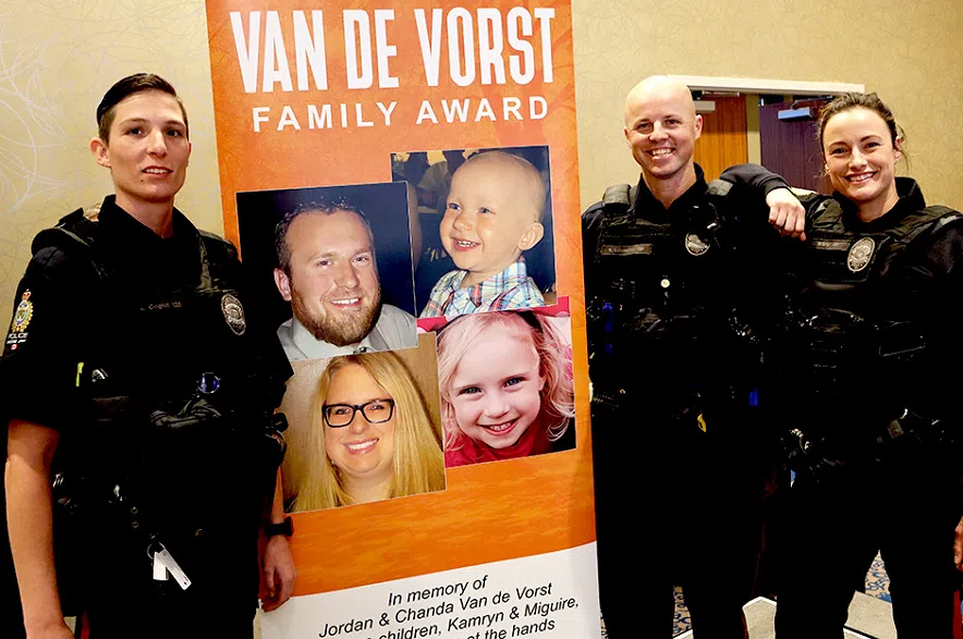 Moose Jaw cops collect Van de Vorst Family Award for work on impaired driving