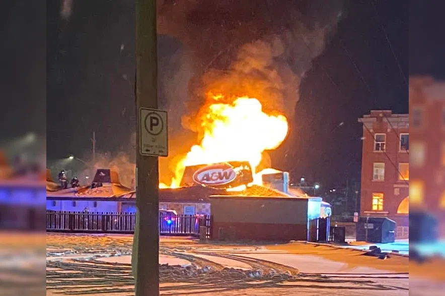 VIDEO: Fire damages vintage A&W in downtown Prince Albert