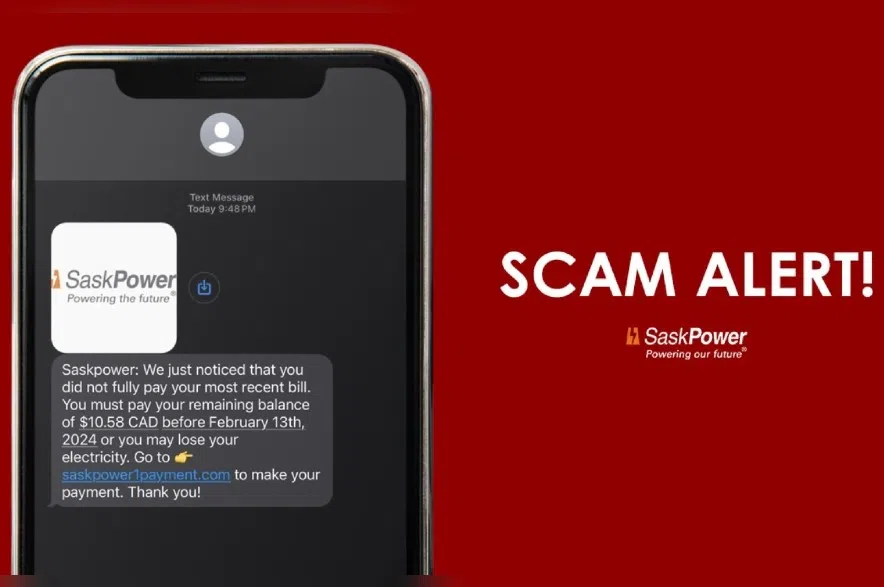 SaskPower says scammers are sending fraudulent billing texts
