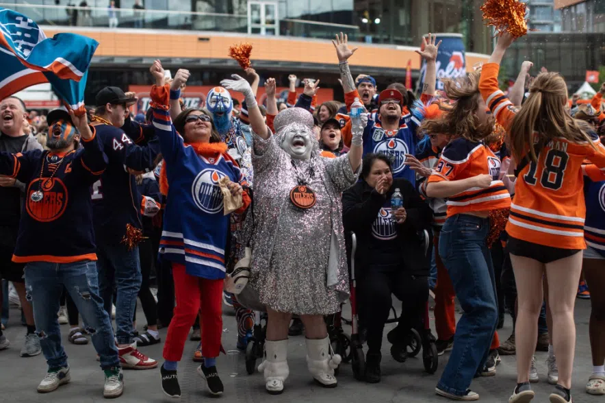 Sporting sequins and silver, Mama Stanley becomes an Edmonton celebrity for playoffs