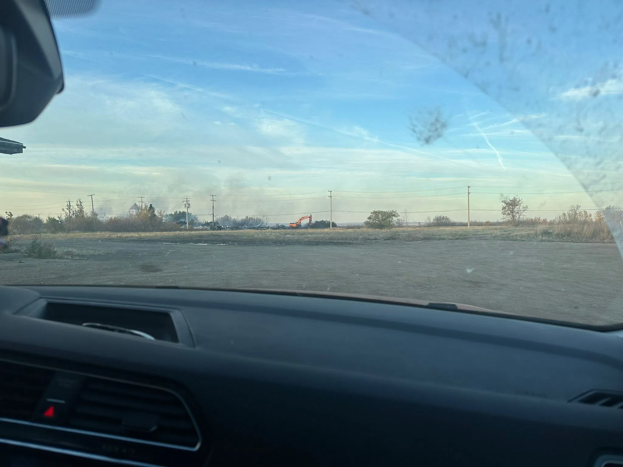 The remnants after a fire in the evening of Oct. 14 at the Canadian Motel North Battleford. (Keenan Redl/Submitted)