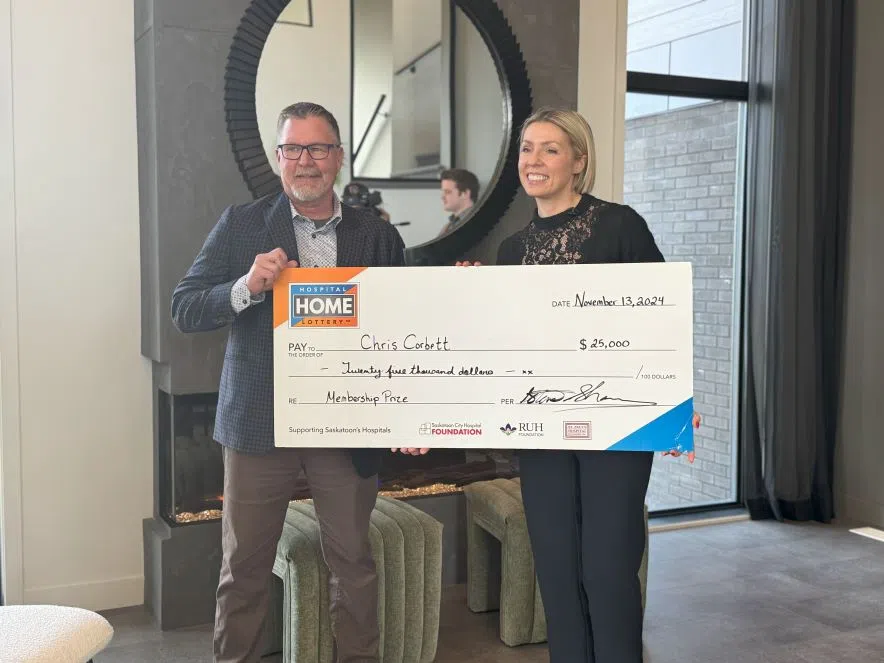 Melfort's Chris Corbett won $25,000 from the 2024 Hospital Home Lottery in Saskatoon. (Alex Brown/650 CKOM)