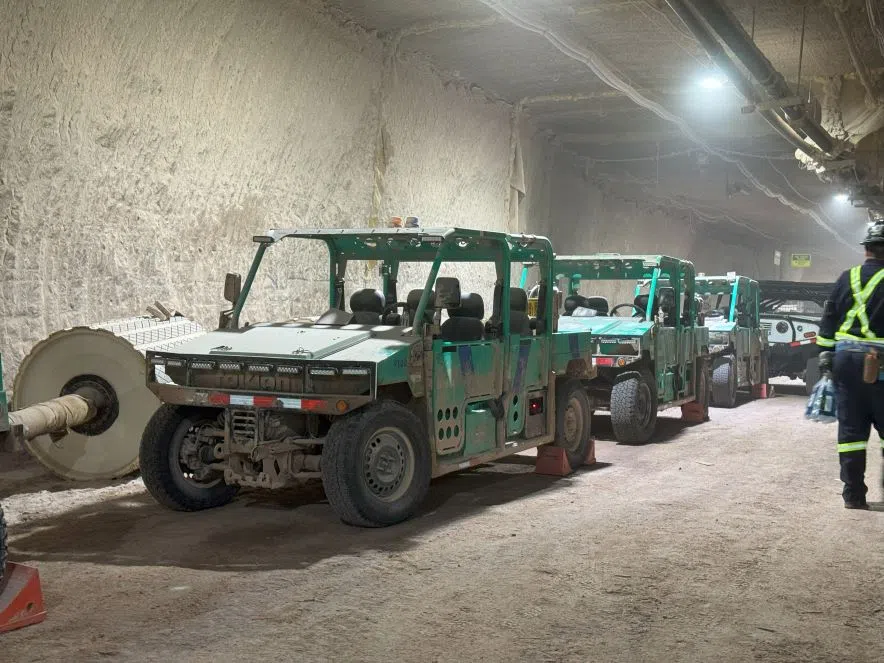 Nutrien Allan Potash Mine used ATV's to get workers where the need to be. They have a max speed of 40km/hr and have seat belts. (Céline Grimard/650 CKOM)