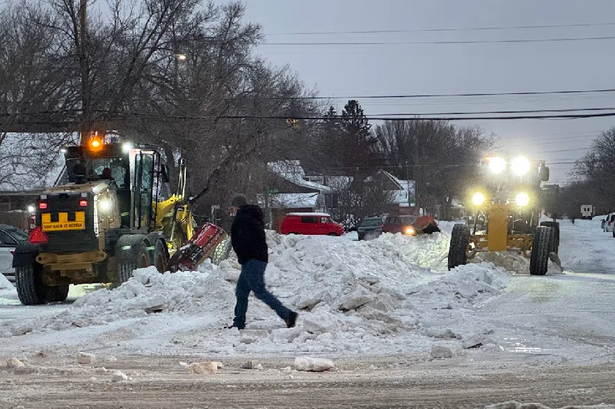 The city said some roads were skipped due to a lack of access, but graders will return to those areas in the days ahead. (Alex Brown/650 CKOM)