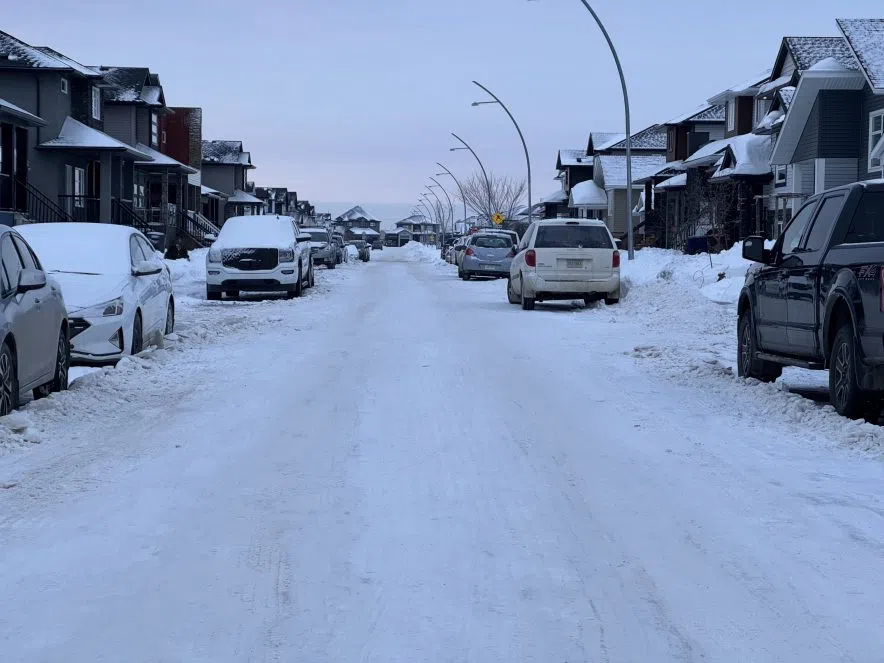 It's night and day for some people driving on Saskatoon residential streets as the graters finish up. (Céline Grimard/650 CKOM)