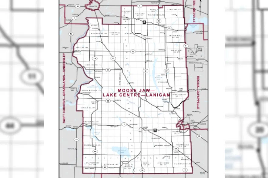 Colonsay, Viscount, Wolverine, LeRoy, Whitecap, Dundurn, Outlook, Loreburn, Elbow, Riverhurst, Chaplin, Gravelbourg, Mossbank, Milestone, Wilcox, Sherwood, Lumsden, Earl Grey, Semans, Jansen, Watrous, Davidson, are a few of the areas within Moose Jaw—Lake Centre—Lanigan boundary for the 2025 Federal Election. (Elections Canada)