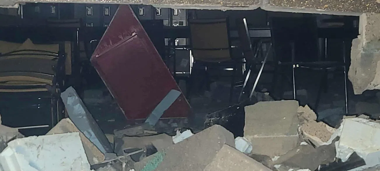 Amanda Walter, a resident nearby said, "it was the staff room that got hit and not a class room." (Amanda Walter/Submission)