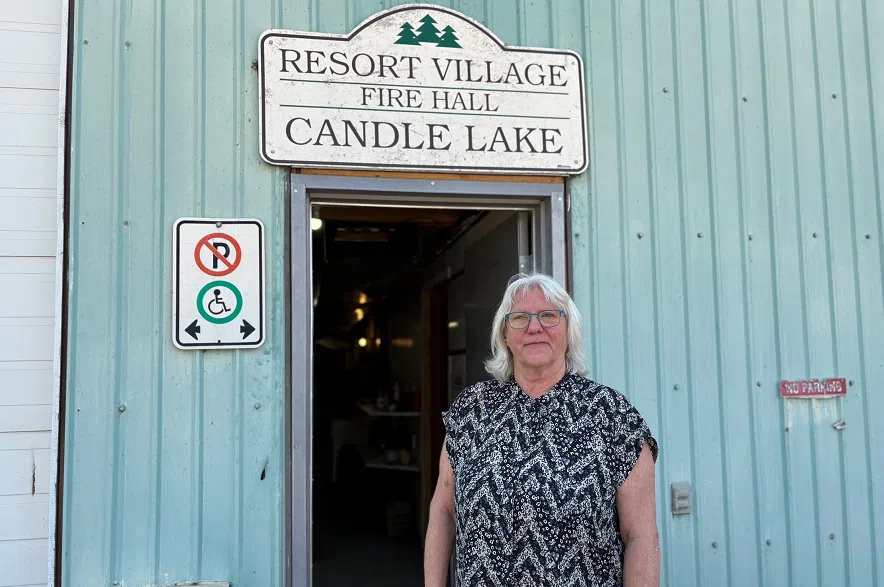 Candle Lake Mayor Colleen Lavoie outside the resort village's fire hall.