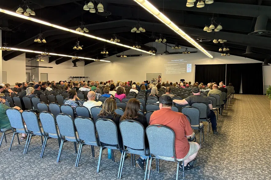 People in Saskatoon gathered at Praireland Park on Sunday for a western separation event.