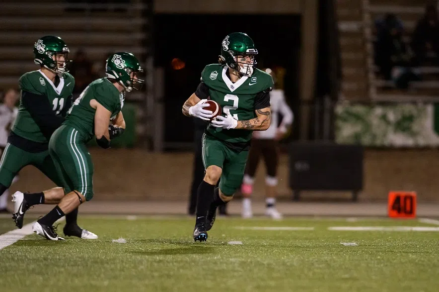 Daniel Wiebe in action for the University of Saskatchewan Huskies this past season. October 4, 2024. (Electric Umbrella/Derek Elvin)