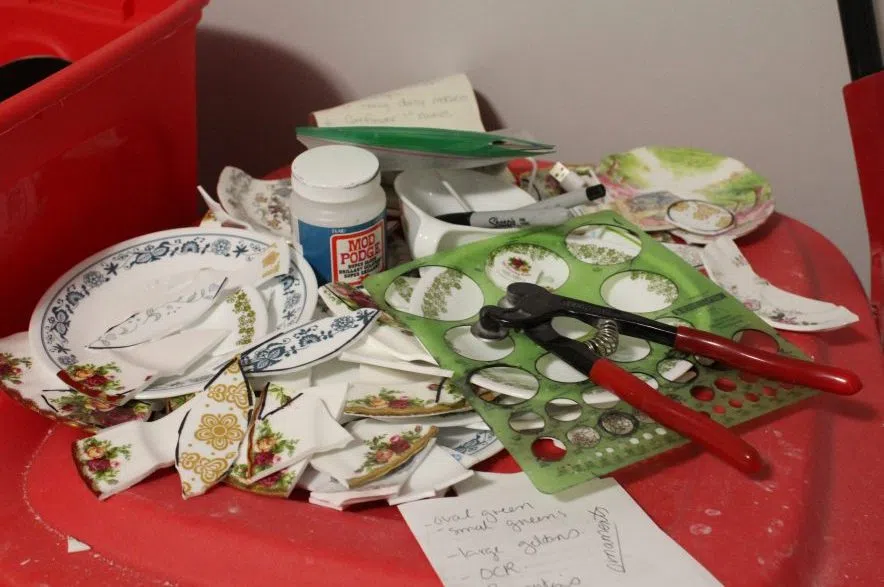 Broken dishes and tools