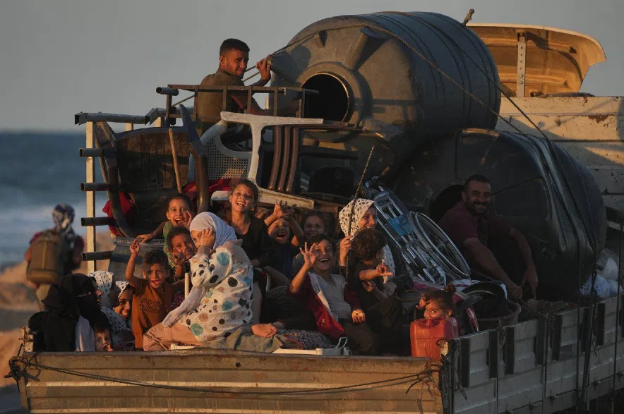 A displaced Palestinian family.
