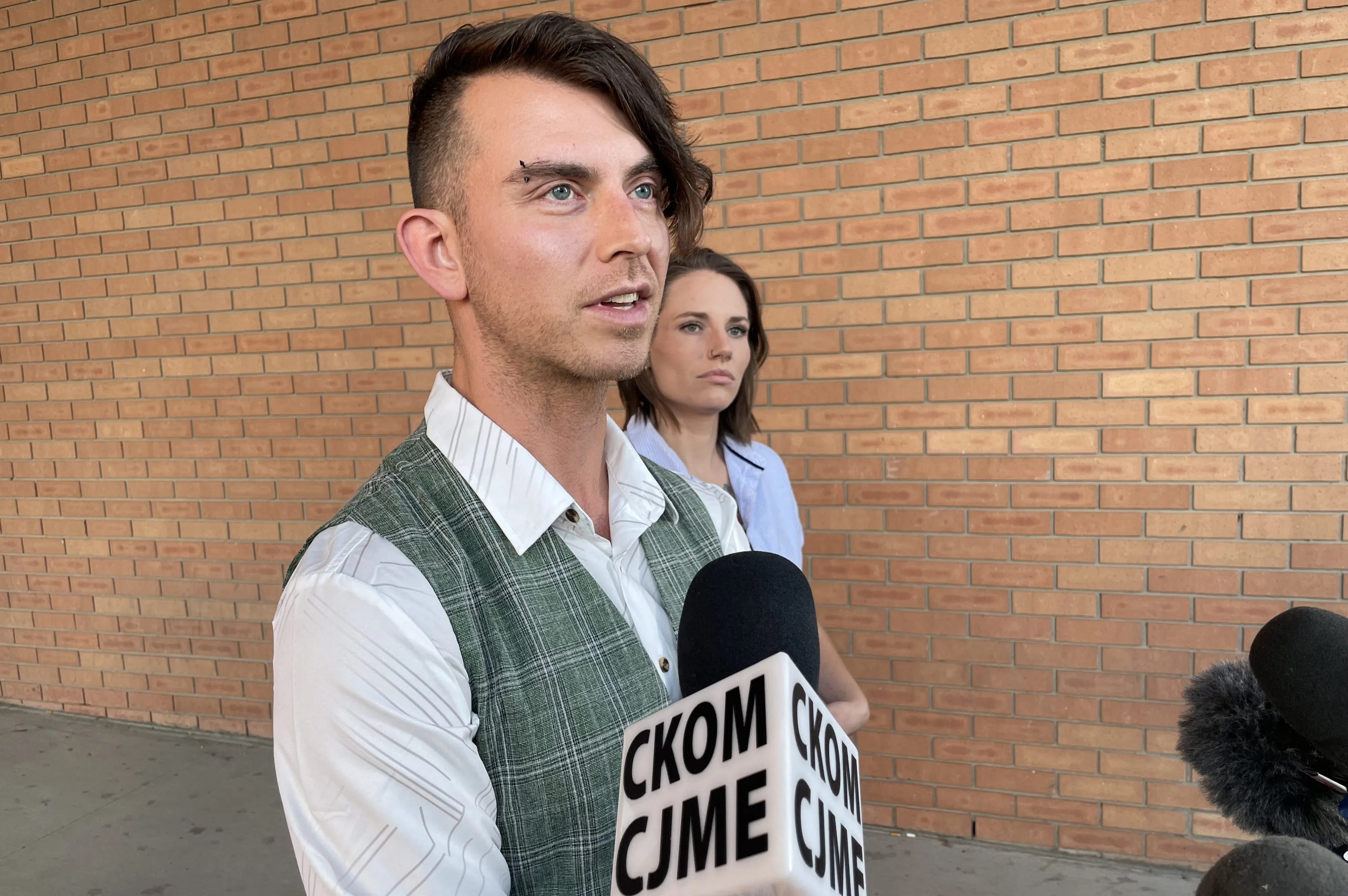 Coy Nolin in front of Saskatoon Provincial Court