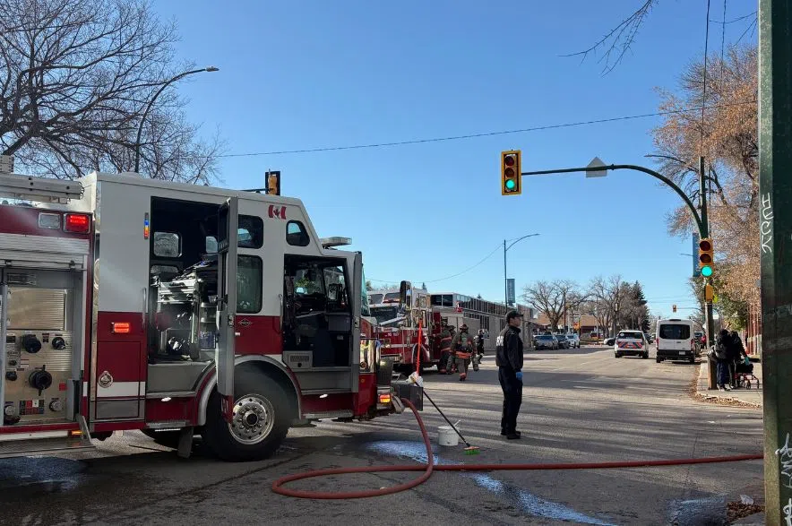 fire truck at 20th Street and Avenue O South were a RV caught fire near St. Mary's Parish