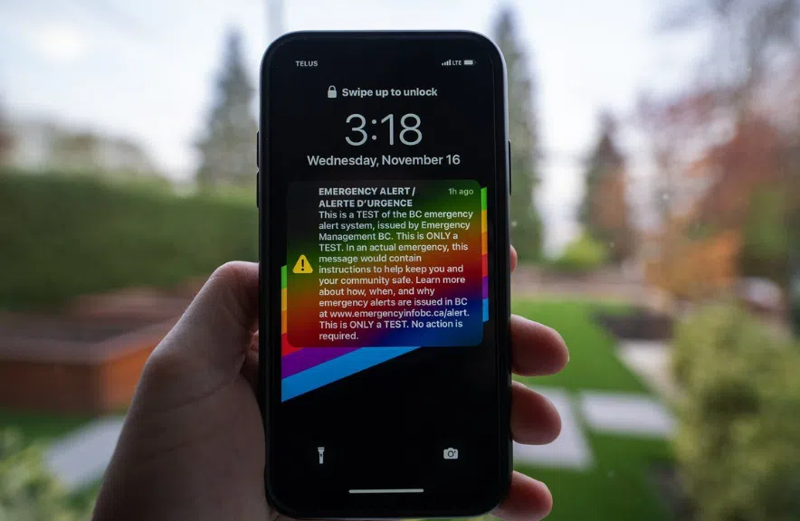 Emergency alert on cellphone