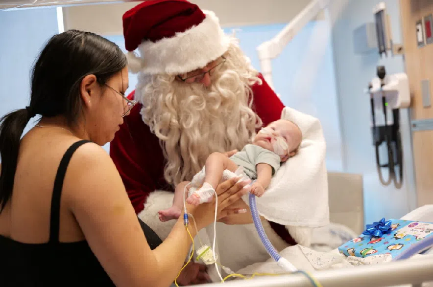 Santa at the Jim Pattison Children's Hospital in Saskatoon.