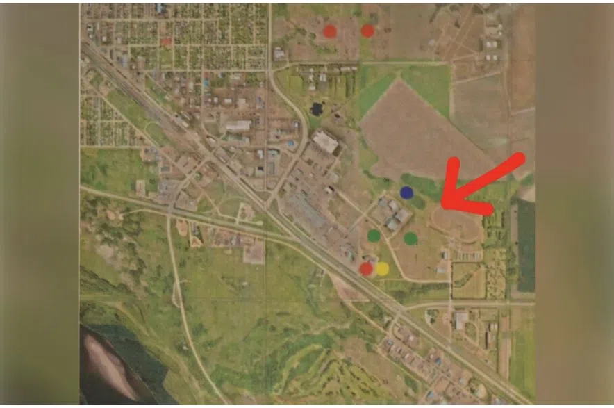 map showing proposed to build new arena