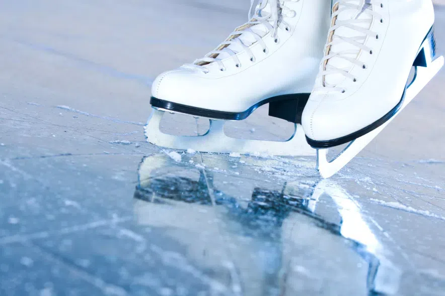 A figure skater on the ice.