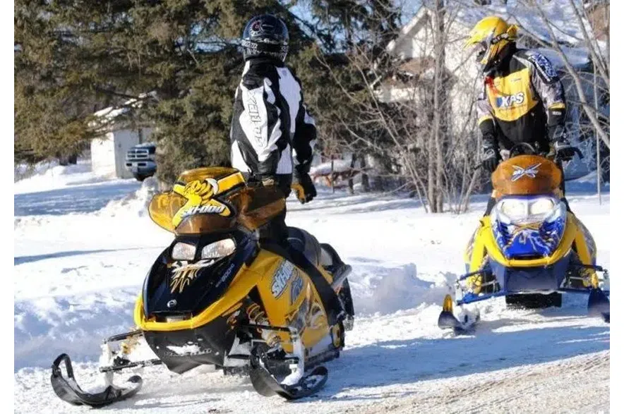 Snowmobiles.