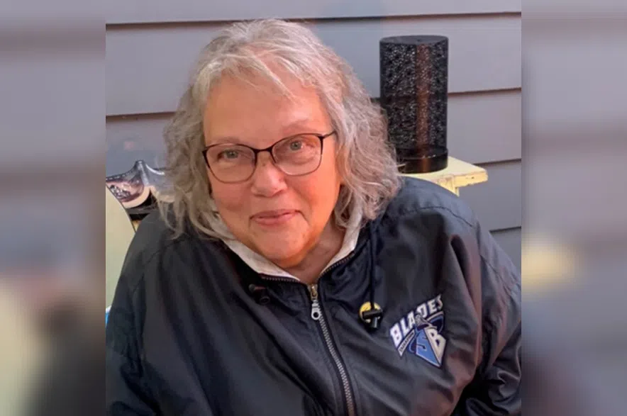 Joan Dietz wearing a Blades jacket in an undated photo.