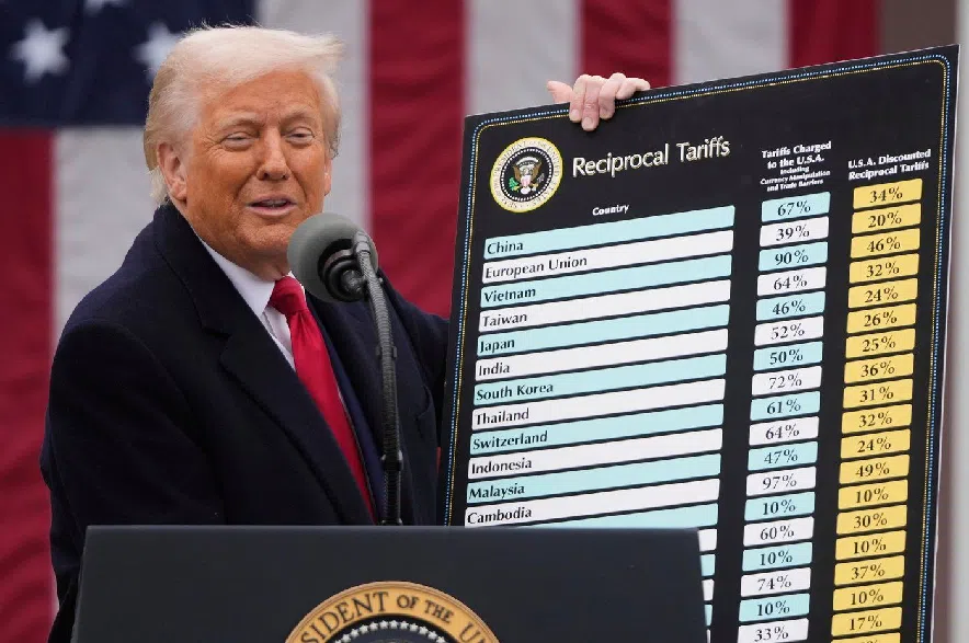 U.S. President Donald Trump speaks during an event to announce new tariffs in the Rose Garden at the White House in Washington, April 2, 2025.