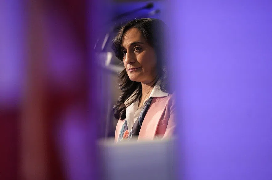 Foreign Affairs Minister Anita Anand speaks at the Toronto Region Board of Trade on Tuesday March 3, 2025.