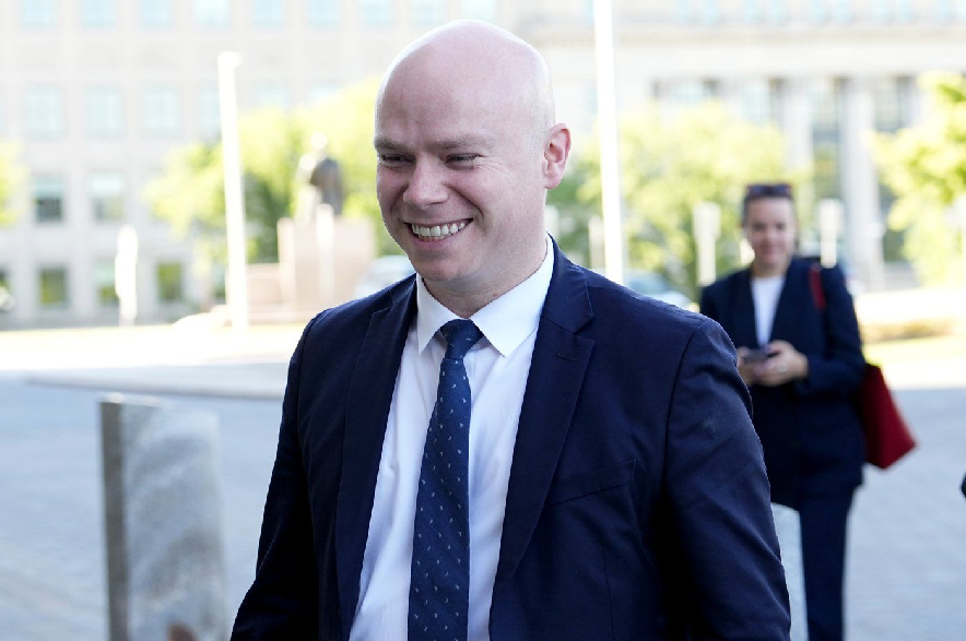 Braeden Caley, deputy chief of staff to Prime Minister Mark Carney, arrives on Parliament Hill before a meeting of the federal cabinet in Ottawa, on Tuesday, June 9, 2026.