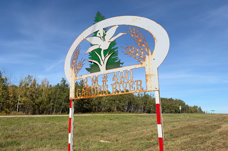 A sign for the RM of Garden River.