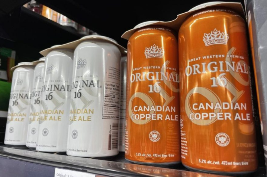 Great Western Brewing cans stock shelves in stores.
