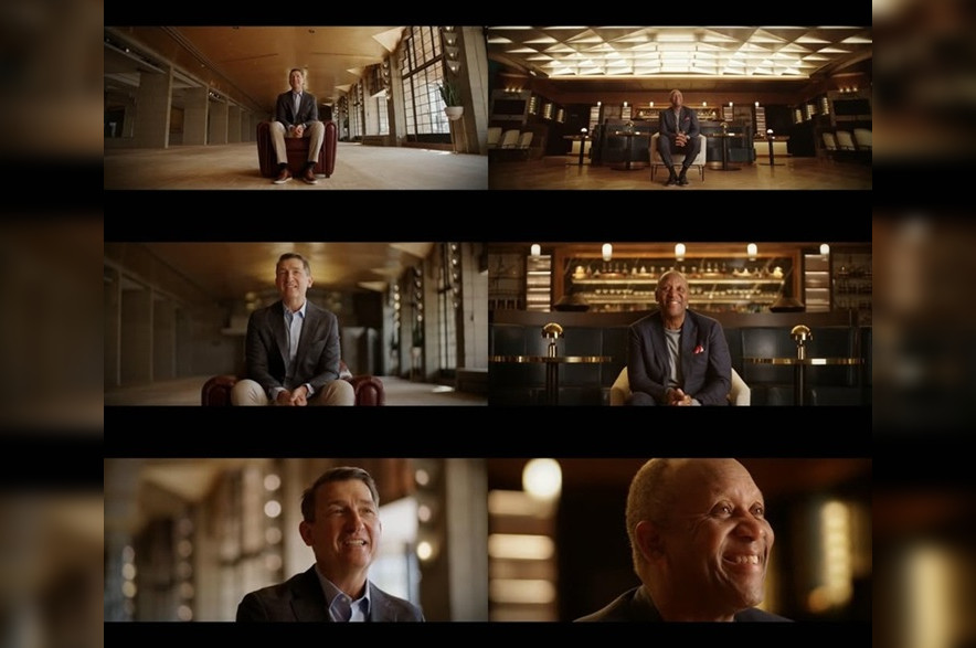 Still frames from the interview set ups Utley created for The Blue Jays Way, featuring John Olerud and Joe Carter.