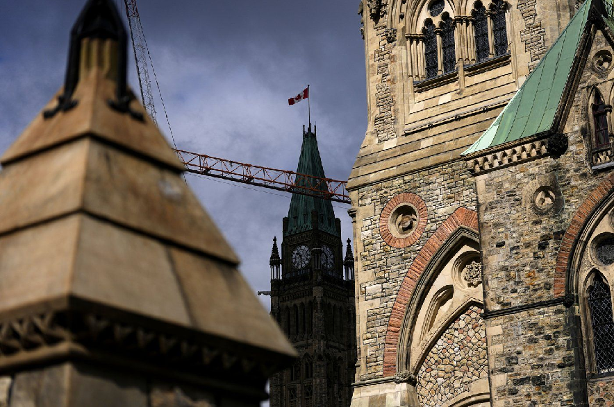 The Peace Tower on Parliament Hill is seen in Ottawa, on Tuesday, Sept. 8, 2026.